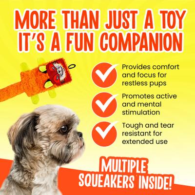 Show full view: Scoochie Pet Squeaker Box Angry Kittys Squeaky Dog Chew Toy, 16-in slide 3 of 5