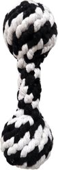 Scoochie Pet Super Scooch Braided Rope Dumbbell Squeaky Dog Tug Toy, Small
