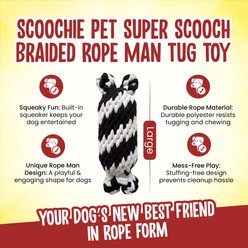 Scoochie Pet Super Scooch Braided Rope Man Squeaky Dog Tug Toy, Large slide 2 of 5