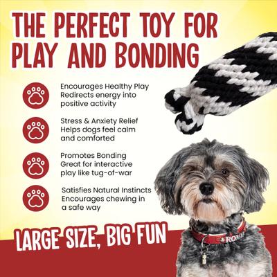 Show full view: Scoochie Pet Super Scooch Braided Rope Man Squeaky Dog Tug Toy, Large slide 4 of 7