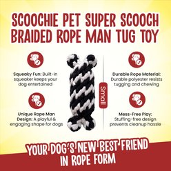 Scoochie Pet Super Scooch Braided Rope Man Squeaky Dog Tug Toy, Small slide 2 of 5