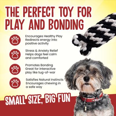 Show full view: Scoochie Pet Super Scooch Braided Rope Man Squeaky Dog Tug Toy, Small slide 3 of 6