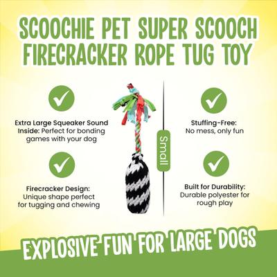 Show full view: Scoochie Pet Super Scooch Firecracker Rope Dog Tug Toy, Small slide 3 of 7