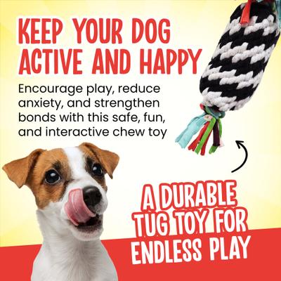 Show full view: Scoochie Pet Super Scooch Rope Gummer Squeaky Dog Tug Toy, 11-in slide 3 of 5
