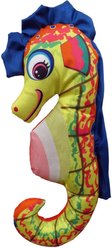 Scoochie Pet Suzy Sea Horse Squeaky Plush Dog Chew Toy, 17-in