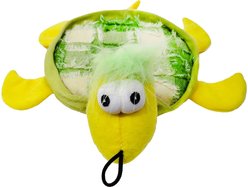 Scoochie Pet Tishy Turtle Squeaky Dog Chew Toy, 10.5-in