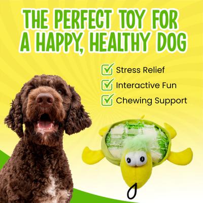 Show full view: Scoochie Pet Tishy Turtle Squeaky Dog Chew Toy, 10.5-in slide 3 of 5