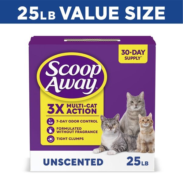 Scoop Away Clumping Unscented Cat Litter, 25-lb box