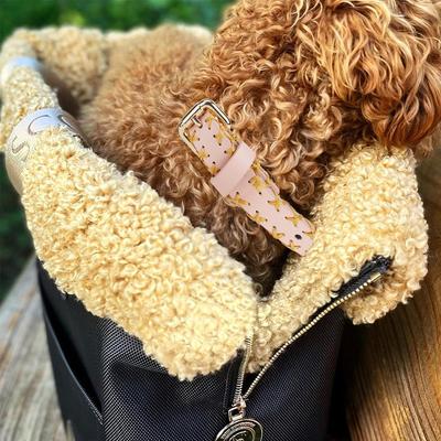 Show full view: Scotch & Co Pink/Gold Handcrafted Standard Dog Collar, Medium: 12.5 to 16-in neck, 0.8-in wide slide 7 of 10