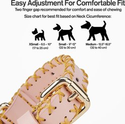 Scotch & Co Pink/Gold Handcrafted Standard Dog Collar, Small: 9 to 12-in neck, 0.8-in wide slide 2 of 7