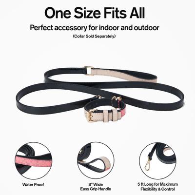 Show full view: Scotch & Co Pink/Tan Handcrafted Dog Leash slide 2 of 9