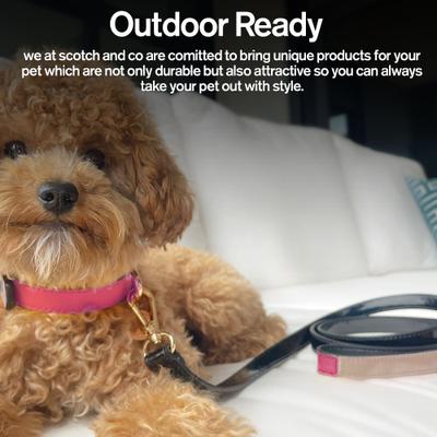 Show full view: Scotch & Co Pink/Tan Handcrafted Dog Leash slide 5 of 9