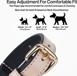 Scotch & Co Pink/Tan Handcrafted Standard Dog Collar, Medium: 12.5 to 16-in neck, 0.8-in wide slide 2 of 8