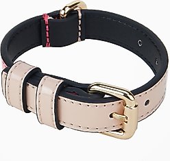 Scotch & Co Pink/Tan Handcrafted Standard Dog Collar, X-Small: 6.5 to 10-in neck, 0.8-in wide