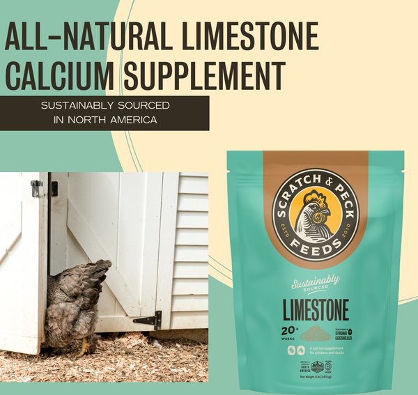 Show full view: Scratch and Peck Feeds Chicken & Duck Essential Calcium Supplement Limestone, 8-lb pouch slide 3 of 8