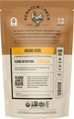 Show full view: Scratch and Peck Feeds Chicken & Duck Essential Supplement Organic Herbs, 10-oz pouch slide 2 of 9