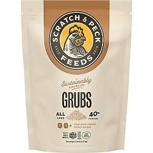 Scratch and Peck Feeds Chicken & Duck Supplemental Treat Dried Black Soldier Fly Larvae Grubs, 20-oz pouch