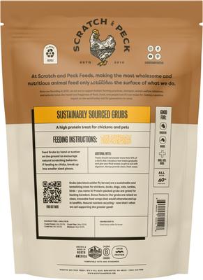 Show full view: Scratch and Peck Feeds Chicken & Duck Supplemental Treat Dried Black Soldier Fly Larvae Grubs, 20-oz pouch slide 2 of 10