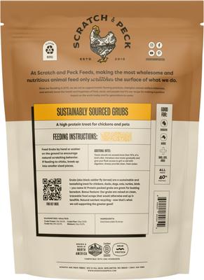 Show full view: Scratch and Peck Feeds Chicken & Duck Supplemental Treat Dried Black Soldier Fly Larvae Grubs, 3.5-lb pouch slide 2 of 10