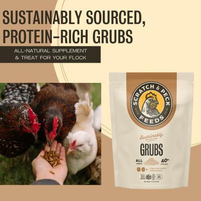Show full view: Scratch and Peck Feeds Chicken & Duck Supplemental Treat Dried Black Soldier Fly Larvae Grubs, 3.5-lb pouch slide 3 of 10
