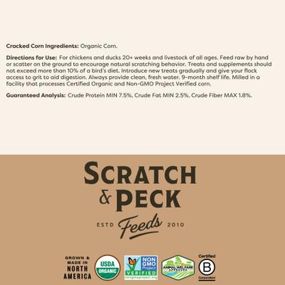Show full view: Scratch and Peck Feeds Chicken & Duck Supplemental Treat Organic Cracked Corn, 8-lb pouch slide 8 of 10