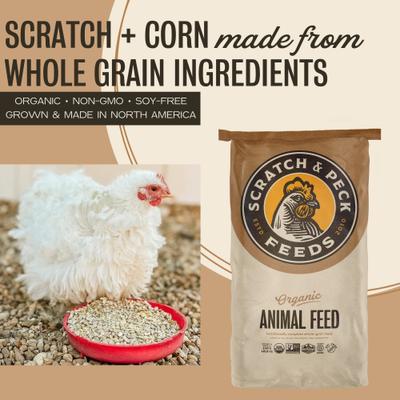 Show full view: Scratch and Peck Feeds Chicken & Duck Supplemental Treat Organic Scratch & Corn, 40-lb bag slide 3 of 10