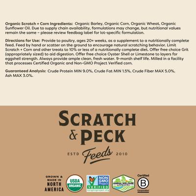 Show full view: Scratch and Peck Feeds Chicken & Duck Supplemental Treat Organic Scratch & Corn, 40-lb bag slide 8 of 10