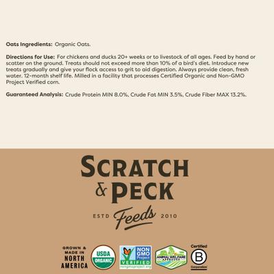 Show full view: Scratch and Peck Feeds Chicken & Duck Supplemental Treat Organic Whole Oats, 40-lb bag slide 8 of 9