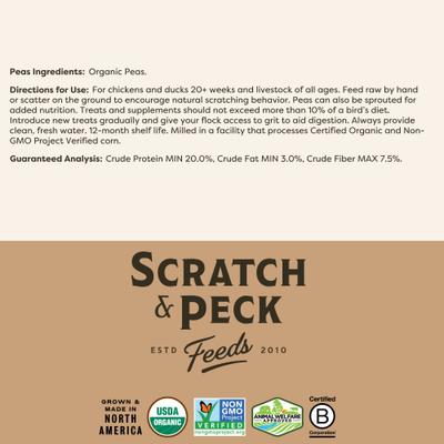 Show full view: Scratch and Peck Feeds Chicken & Duck Supplemental Treat Organic Whole Peas, 40-lb bag slide 8 of 10