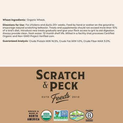 Show full view: Scratch and Peck Feeds Chicken & Duck Supplemental Treat Organic Whole Wheat, 40-lb bag slide 8 of 9