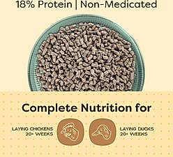 Scratch and Peck Feeds Organic 18% Protein Layer Pellets Chicken & Duck Feed, 25-lb bag slide 2 of 9