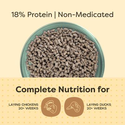 Show full view: Scratch and Peck Feeds Organic 18% Protein Layer Pellets Chicken & Duck Feed, 25-lb bag slide 4 of 10