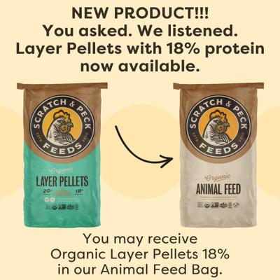 Show full view: Scratch and Peck Feeds Organic 18% Protein Layer Pellets Chicken & Duck Feed, 25-lb bag slide 2 of 10