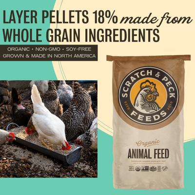 Show full view: Scratch and Peck Feeds Organic 18% Protein Layer Pellets Chicken & Duck Feed, 25-lb bag slide 3 of 10