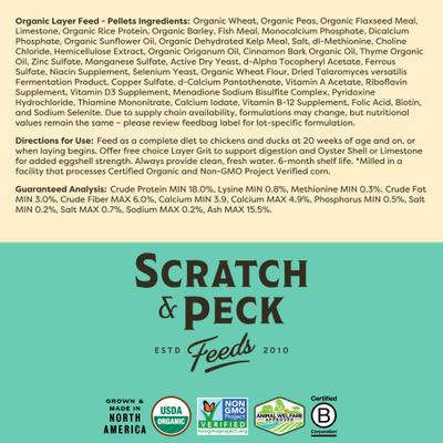 Show full view: Scratch and Peck Feeds Organic 18% Protein Layer Pellets Chicken & Duck Feed, 25-lb bag slide 8 of 10