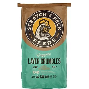 Scratch and Peck Feeds Organic Chicken & Duck Feed 16% Layer Crumbles, 25-lb bag