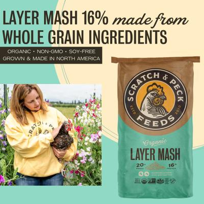 Show full view: Scratch and Peck Feeds Organic Chicken & Duck Feed 16% Layer Mash, 25-lb bag slide 3 of 10
