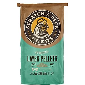Scratch and Peck Feeds Organic Chicken & Duck Feed 16% Layer Pellets, 25-lb bag