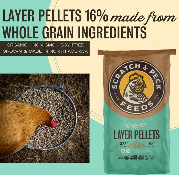 Show full view: Scratch and Peck Feeds Organic Chicken & Duck Feed 16% Layer Pellets, 25-lb bag slide 3 of 10