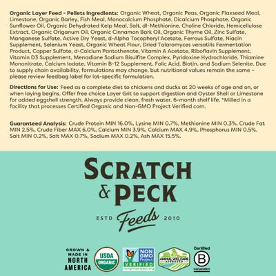 Show full view: Scratch and Peck Feeds Organic Chicken & Duck Feed 16% Layer Pellets, 25-lb bag slide 8 of 10