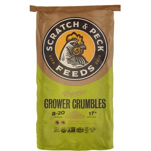 Scratch and Peck Feeds Organic Chicken & Duck Feed 17% Grower Crumbles, 25-lb bag