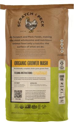 Show full view: Scratch and Peck Feeds Organic Chicken & Duck Feed 17% Grower Mash, 25-lb bag slide 2 of 10