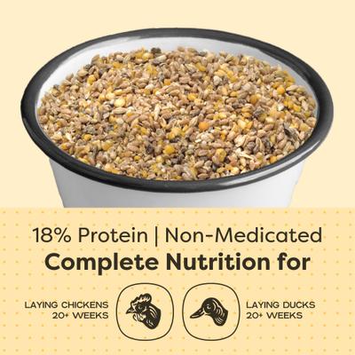 Show full view: Scratch and Peck Feeds Organic Chicken & Duck Feed 18% Layer Mash, 40-lb bag slide 4 of 10