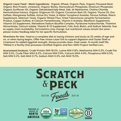 Show full view: Scratch and Peck Feeds Organic Chicken & Duck Feed 18% Layer Mash, 40-lb bag slide 8 of 10