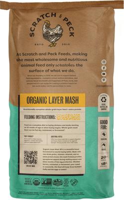 Show full view: Scratch and Peck Feeds Organic Chicken & Duck Feed 18% Layer Mash, 40-lb bag slide 2 of 10