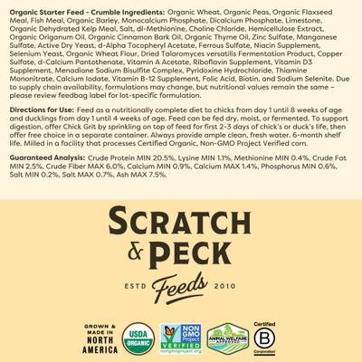 Show full view: Scratch and Peck Feeds Organic Chicken & Duck Feed 20.5% Starter Crumbles, 25-lb bag slide 8 of 10