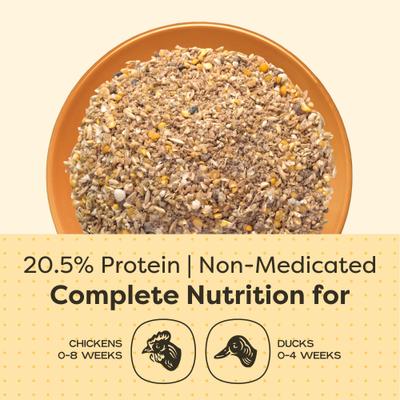 Show full view: Scratch and Peck Feeds Organic Chicken & Duck Feed 20.5% Starter Mash, 10-lb bag slide 4 of 9