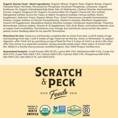 Show full view: Scratch and Peck Feeds Organic Chicken & Duck Feed 20.5% Starter Mash, 10-lb bag slide 8 of 9