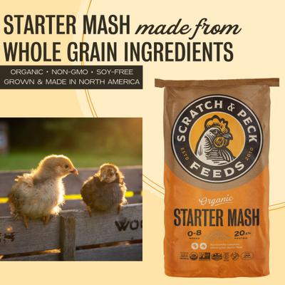Show full view: Scratch and Peck Feeds Organic Chicken & Duck Feed 20.5% Starter Mash, 40-lb bag slide 3 of 10