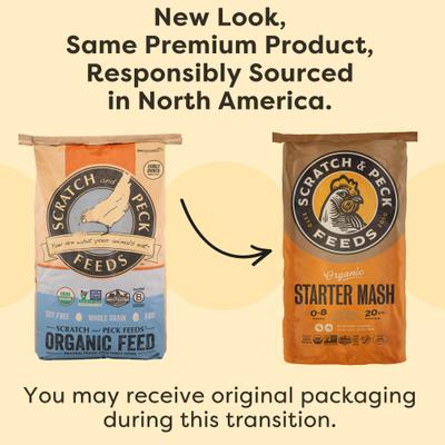 Show full view: Scratch and Peck Feeds Organic Chicken & Duck Feed 20.5% Starter Mash, 40-lb bag slide 4 of 10